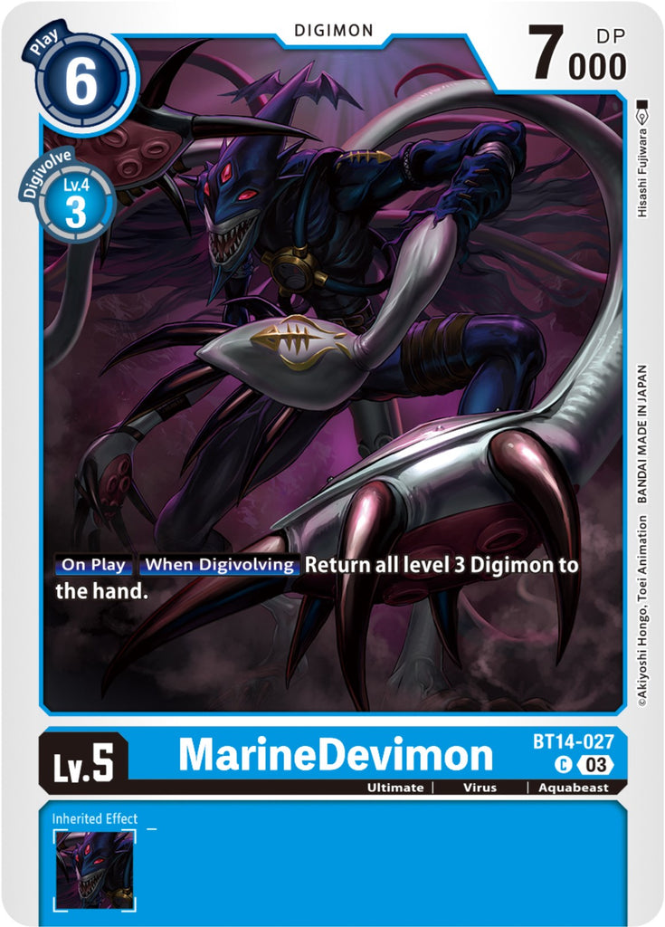 digimon card game double diamond MarineDevimon [BT14-027] [Blast Ace]