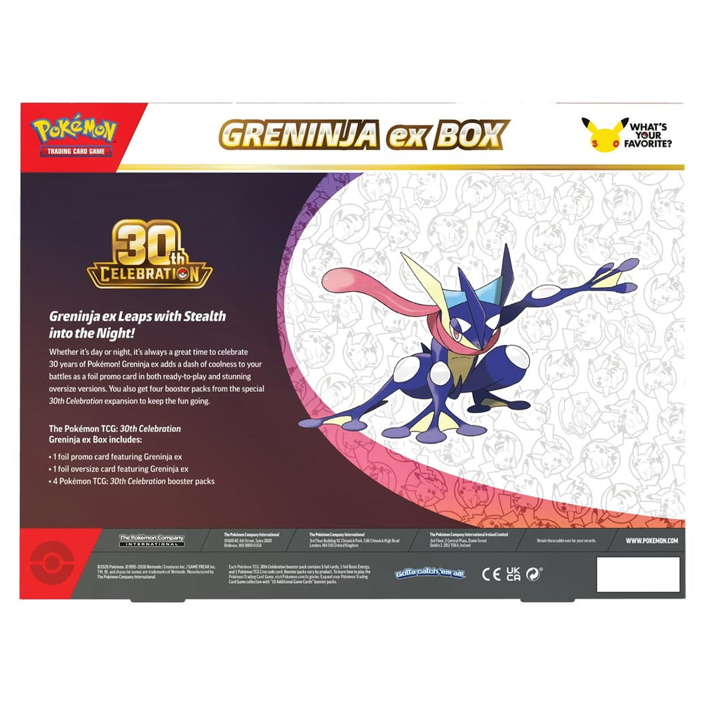 Pokémon TCG: 30th Celebration Pokémon ex Box (Greninja ex)