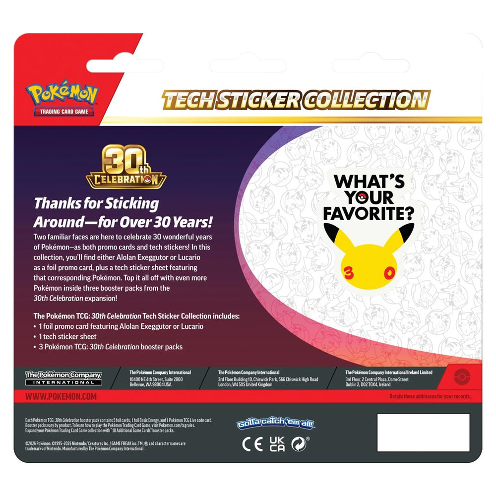 Pokémon TCG: 30th Celebration Tech Sticker Collection (Lucario)
