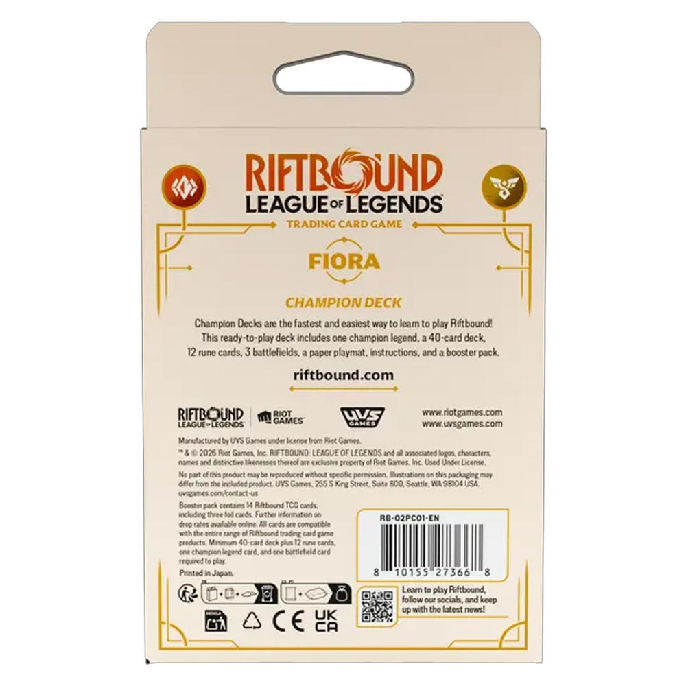 Riftbound: League of Legends TCG Spiritforged Champion Deck Fiora