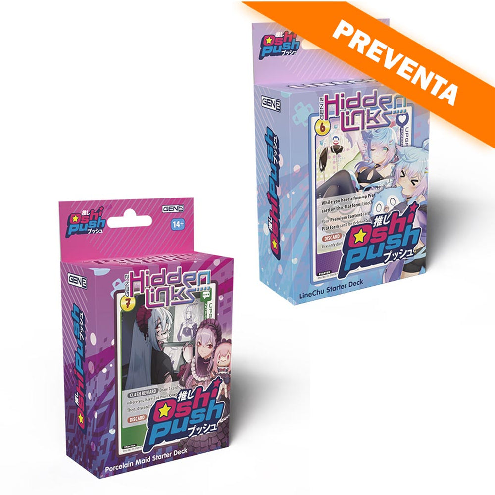 Oshi Push VTuber Card Game: Gen 2 Hidden Links Starter Decks (LineChu & Porcelain Maid) (PAR) PREVENTA