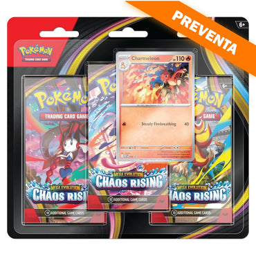 Pokémon TCG: Mega Evolution: Chaos Rising 3 Pack Blister (Charmeleon) PREVENTA