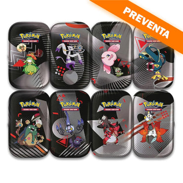 Scarlet & Violet 10.5 - "Black Bolt & White Flare" Mini Tin Display 8ct. PREVENTA