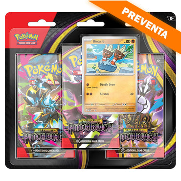 Pokémon TCG: Mega Evolution: Pitch Black 3 Pack Blister (Binacle) PREVENTA