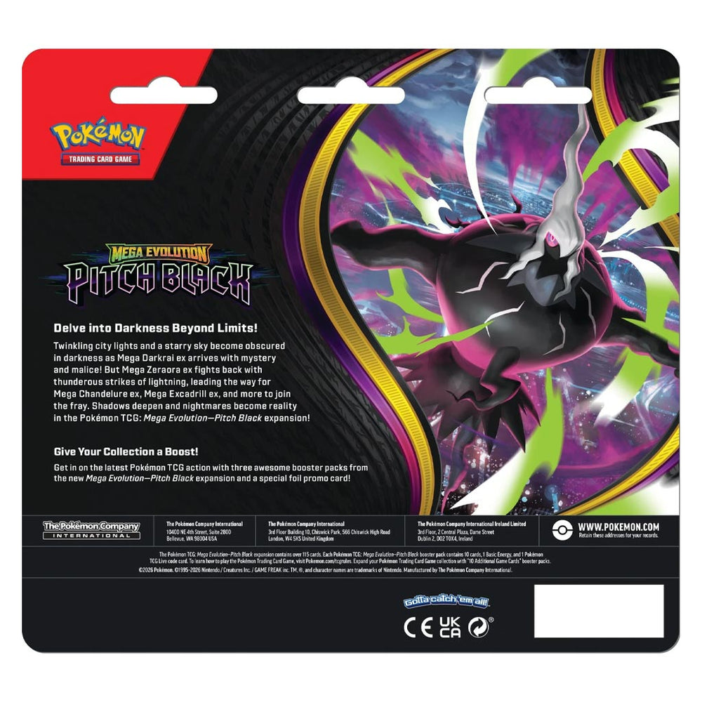 Pokémon TCG: Mega Evolution: Pitch Black 3 Pack Blister (Binacle)