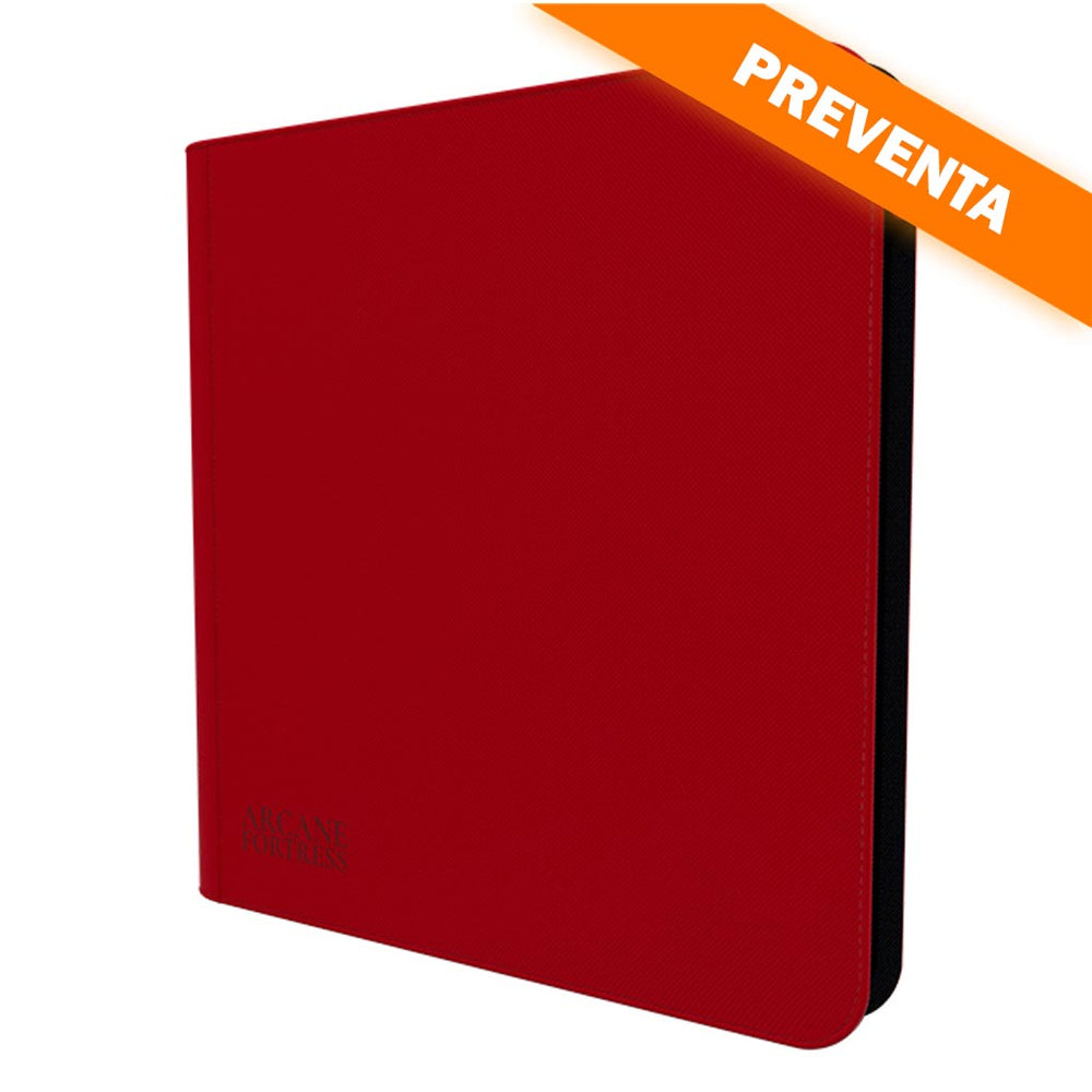 Arcane Fortress: 12 Pocket Zippered Binder Solid Color Red PREVENTA
