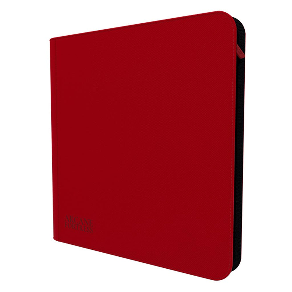 Arcane Fortress: 12 Pocket Zippered Binder Solid Color Red