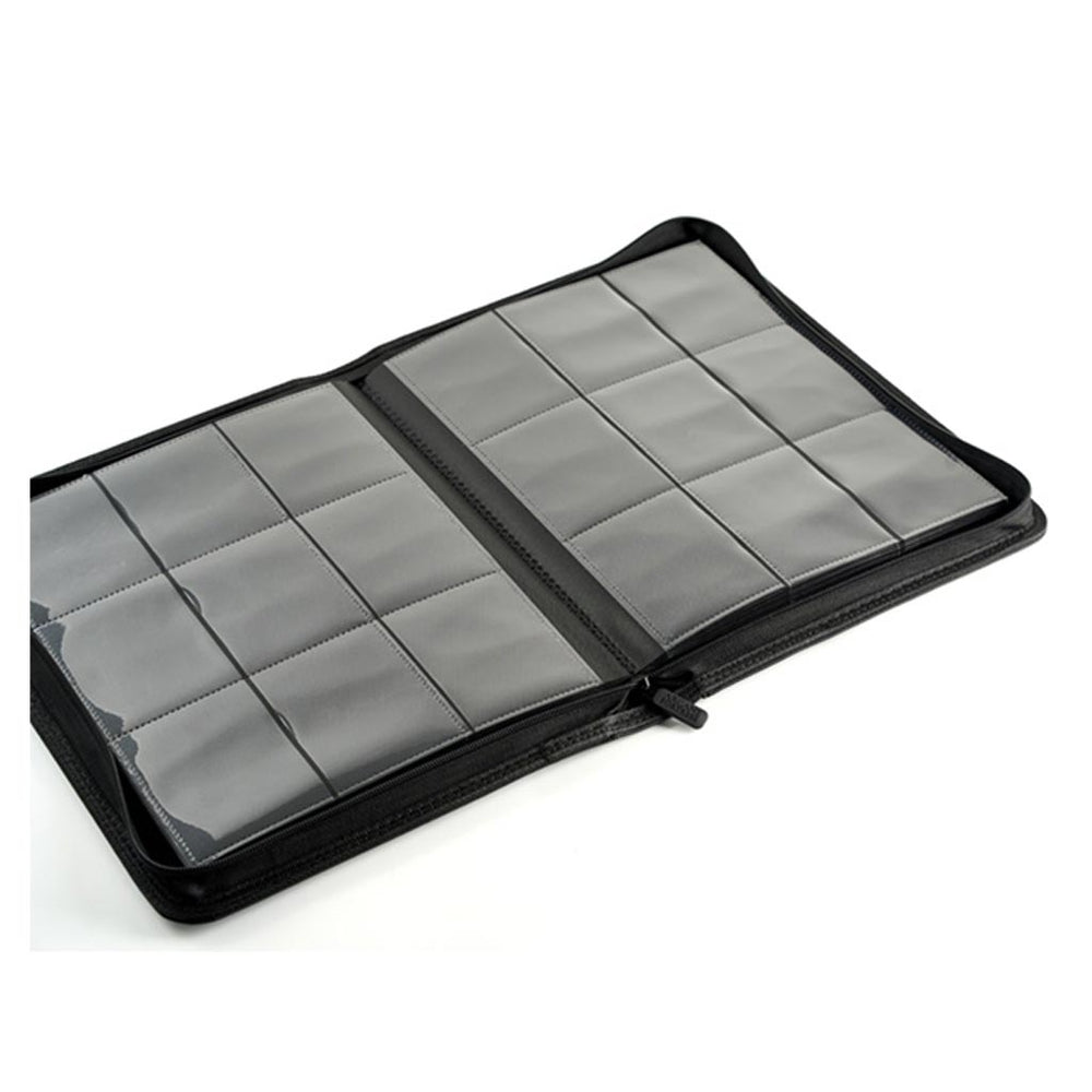 Arcane Fortress: 9 Pocket Zippered Binder Solid Color Black
