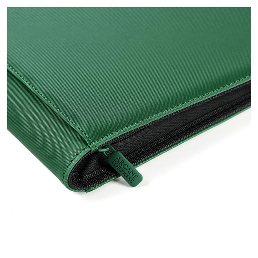 Arcane Fortress: 9 Pocket Zippered Binder Solid Color Green