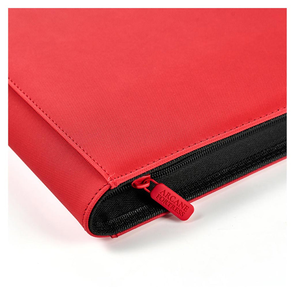 Arcane Fortress: 9 Pocket Zippered Binder Solid Color Red