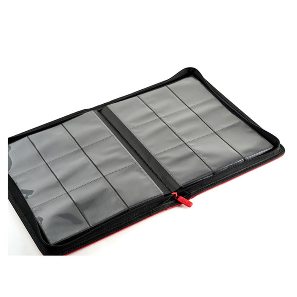 Arcane Fortress: 9 Pocket Zippered Binder Solid Color Red