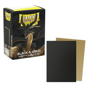Dragon Shield: Black & Gold Matte Dual Sleeves (Standard Size)