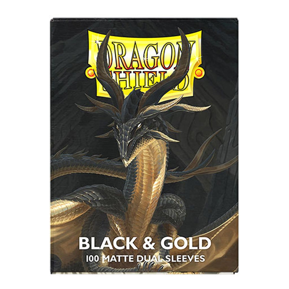 Dragon Shield: Black & Gold Matte Dual Sleeves (Standard Size)