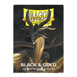 Dragon Shield: Black & Gold Matte Dual Sleeves (Standard Size)