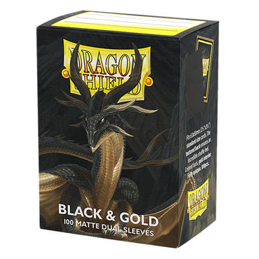 Dragon Shield: Black & Gold Matte Dual Sleeves (Standard Size)