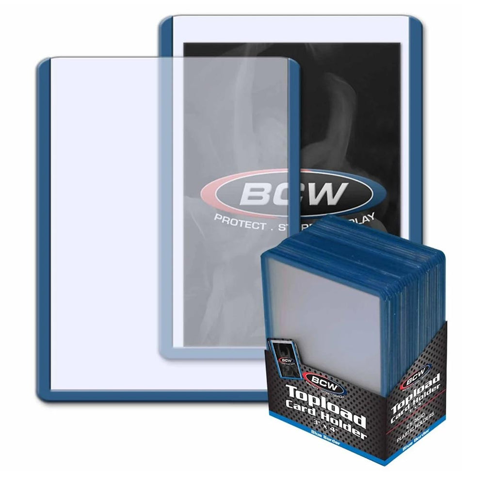 BCW: 3x4 Topload Card Holder Blue Border