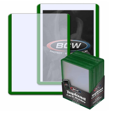 BCW: 3x4 Topload Card Holder Green Border