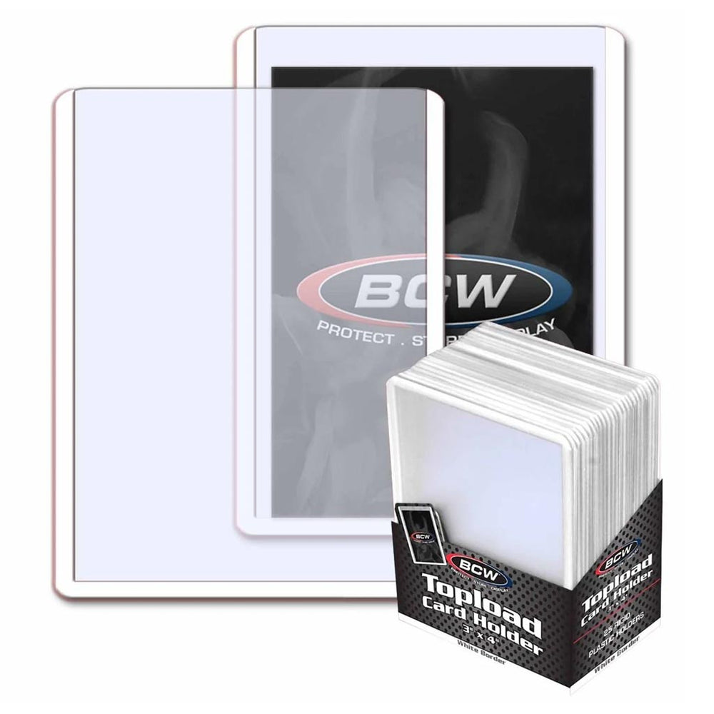 BCW: 3x4 Topload Card Holder White Border