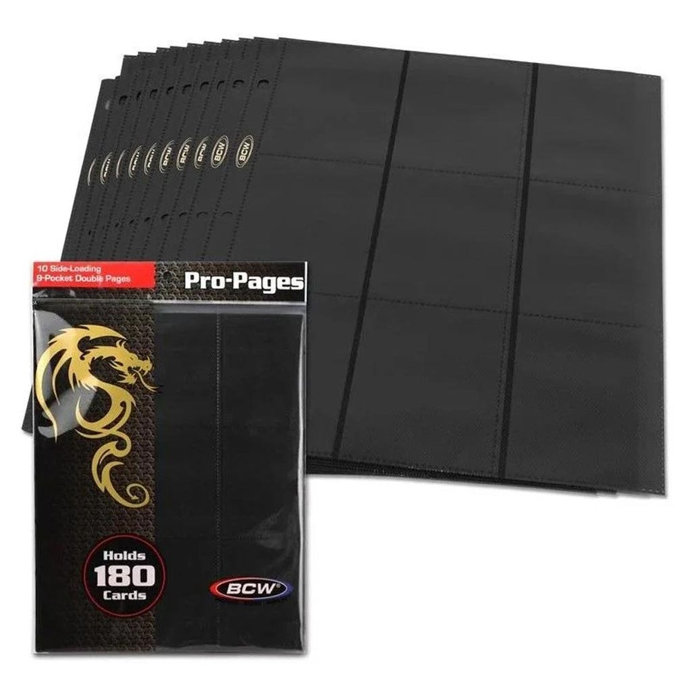 BCW: Side Loading 9 Pocket Pro Pages Black