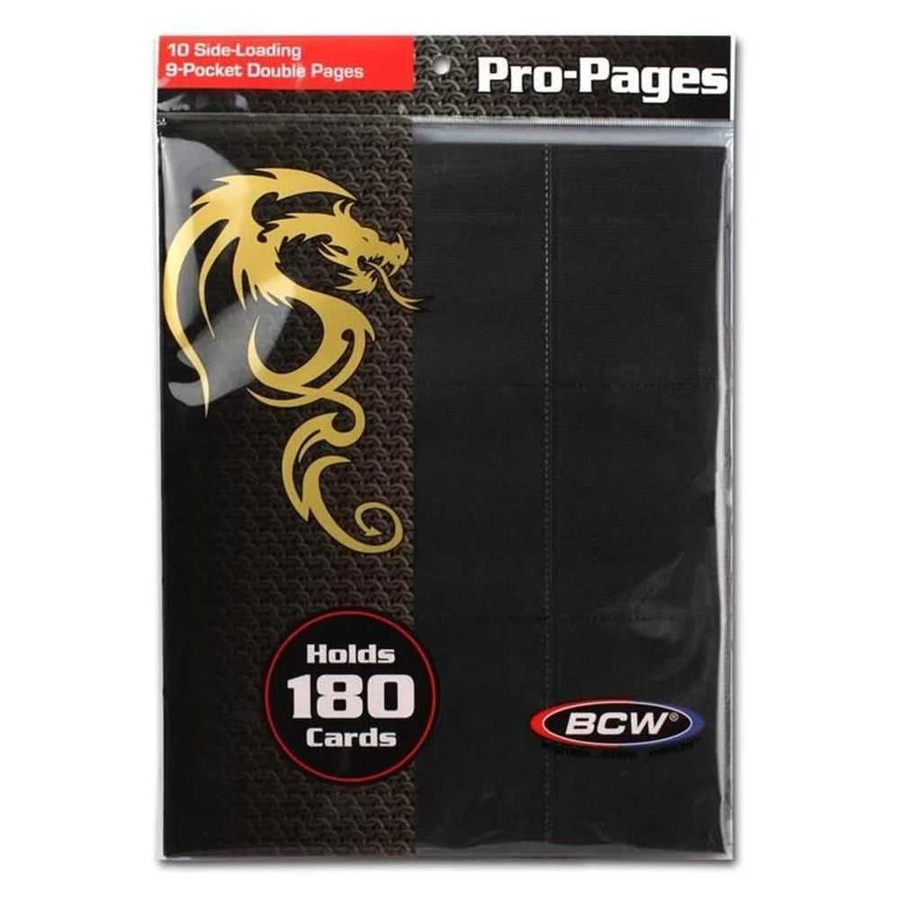 BCW: Side Loading 9 Pocket Pro Pages Black
