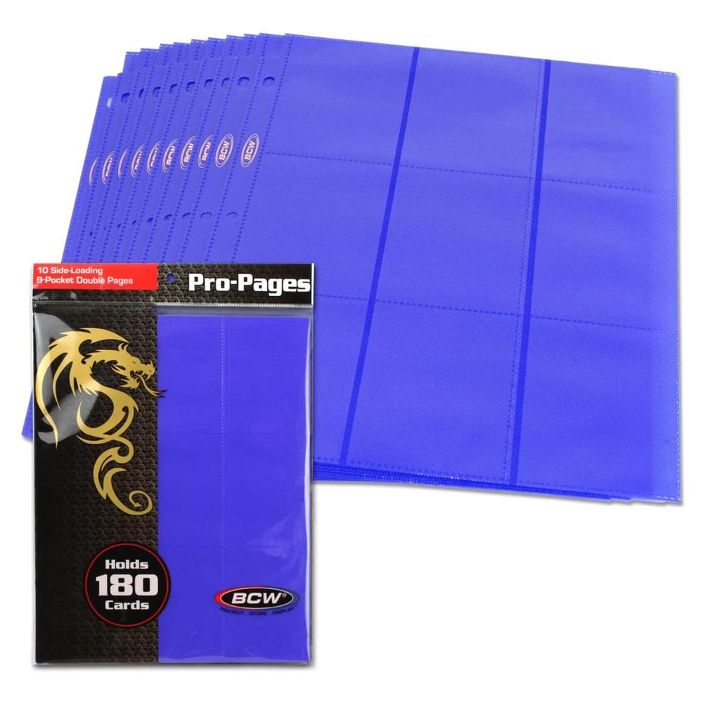 BCW: Side Loading 9 Pocket Pro Pages Blue