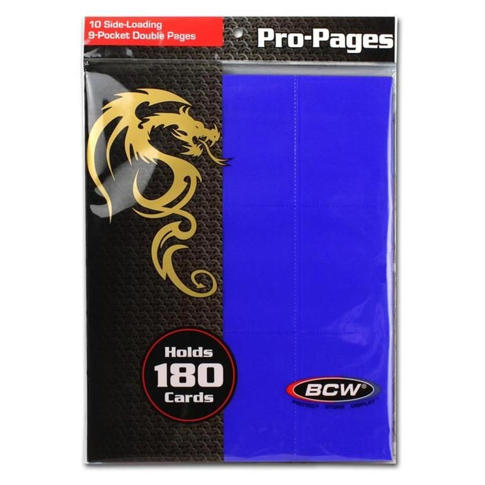 BCW: Side Loading 9 Pocket Pro Pages Blue