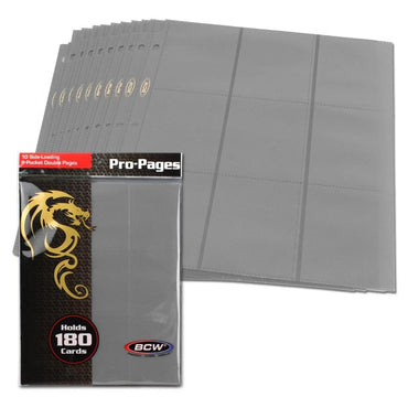 BCW: Side Loading 9 Pocket Pro Pages Gray