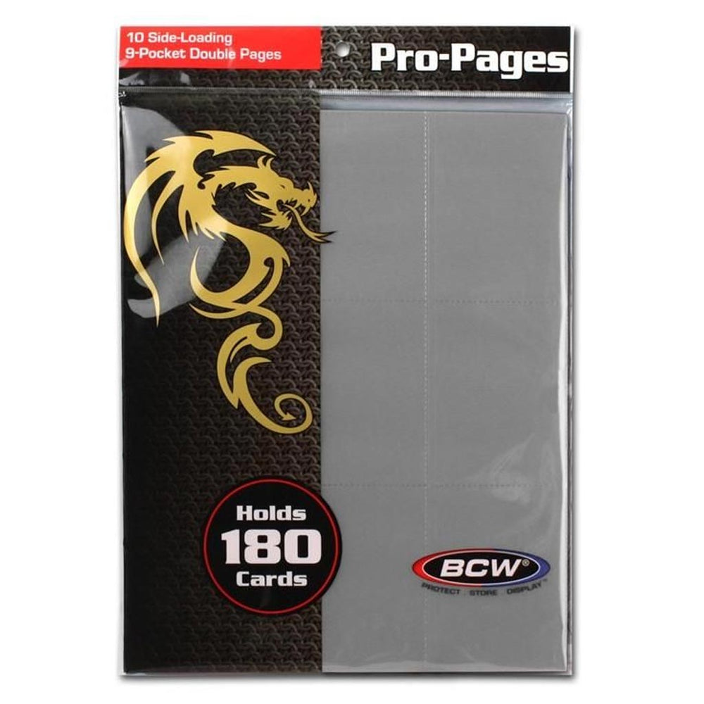 BCW: Side Loading 9 Pocket Pro Pages Gray