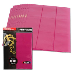 BCW: Side Loading 9 Pocket Pro Pages Pink