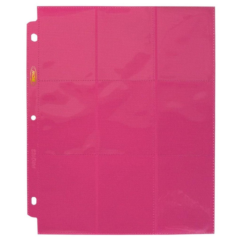 BCW: Side Loading 9 Pocket Pro Pages Pink