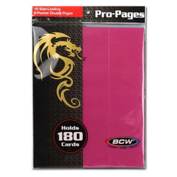 BCW: Side Loading 9 Pocket Pro Pages Pink