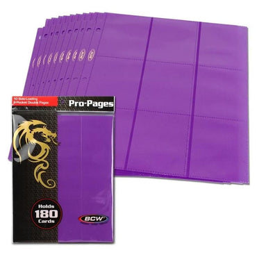 BCW: Side Loading 9 Pocket Pro Pages Purple