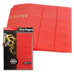 BCW: Side Loading 9 Pocket Pro Pages Red