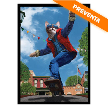 Ultra PRO: Legion Supplies: Movie Cats: Cat To The Future Double Matte White Core Sleeves (Standard Size) (50ct.) PREVENTA