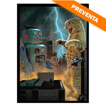 Ultra PRO: Legion Supplies: Movie Cats: Catzilla Double Matte White Core Sleeves (Standard Size) (50ct.) PREVENTA