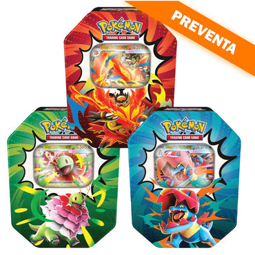 Pokémon TCG: Mega Evolution: Ascended Heroes Tin (Set de 3) (Mega Meganium ex, Mega Emboar ex y Mega Feraligatr ex) PREVENTA