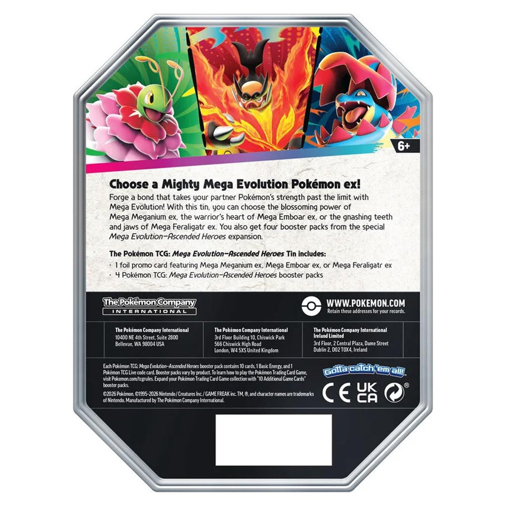 Pokémon TCG: Mega Evolution: Ascended Heroes Tin (Mega Emboar ex)