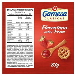 Gamesa: Clásicas Florentinas Sabor Fresa 83g
