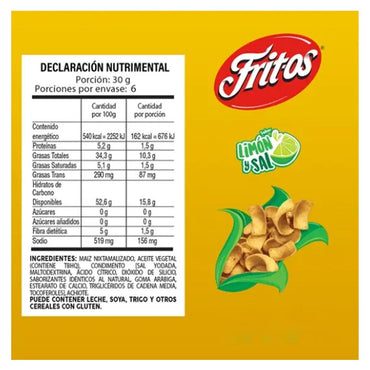 Sabritas: Fritos Limón y Sal 60g