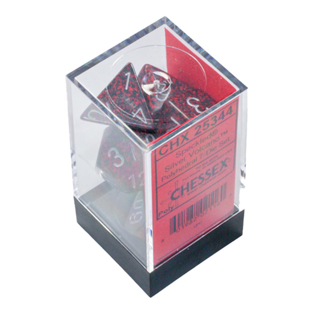 Speckled Silver Volcano Polyhedral 7-Dice Set