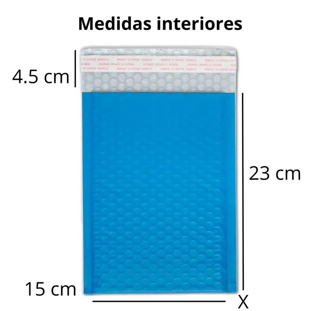 Sobres Azules con Burbuja #0 15cm X 23cm