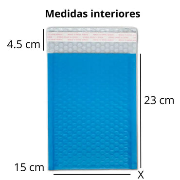 Sobres Azules con Burbuja #0 15cm X 23cm