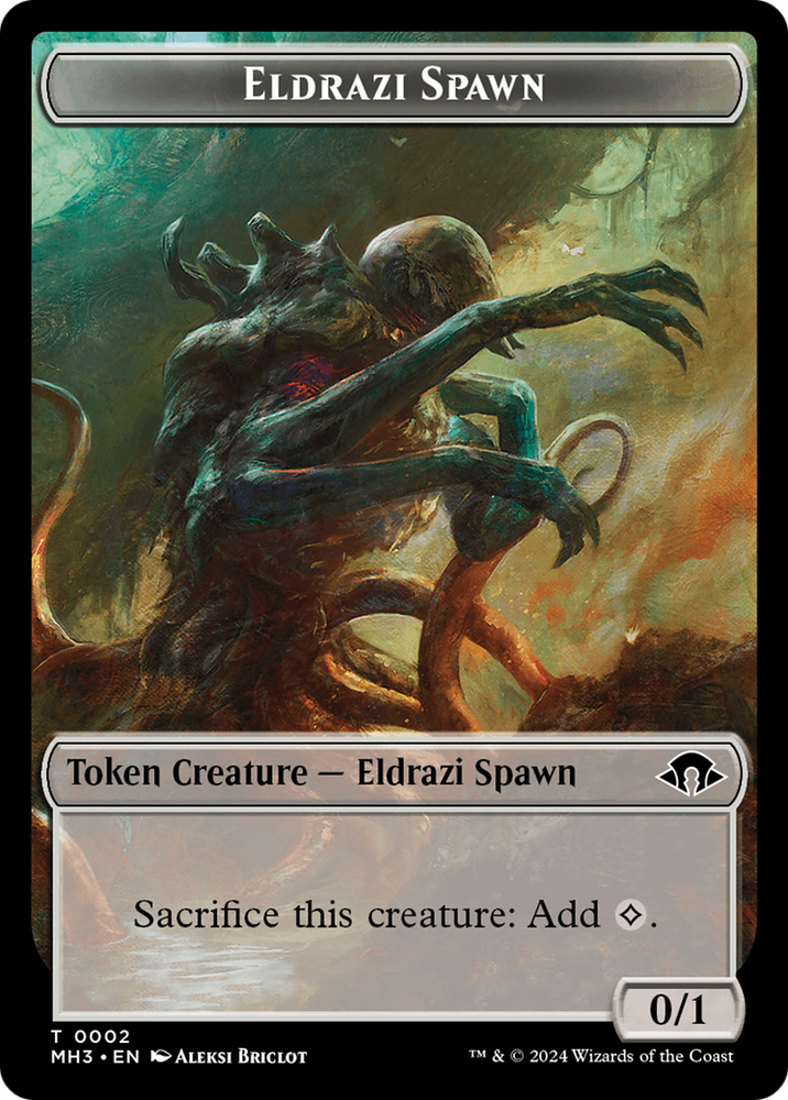 Eldrazi Spawn // Cat Warrior Double-Sided Token [Modern Horizons 3 Tokens]