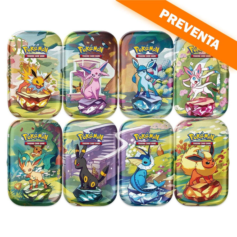 Scarlet & Violet 8.5 - Prismatic Evolutions - Mini Tins Display 8ct. PREVENTA