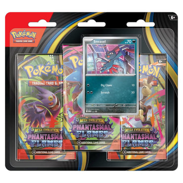 Pokémon TCG: Mega Evolution: Phantasmal Flames 3 Pack Blister (Sneasel) (ESPAÑOL)
