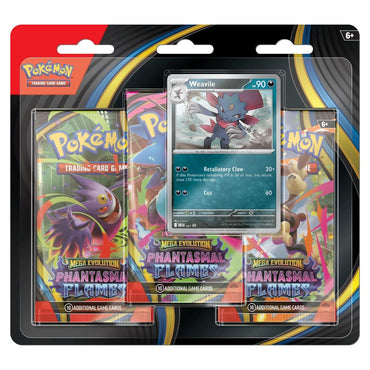 Pokémon TCG: Mega Evolution: Phantasmal Flames 3 Pack Blister (Weavile)