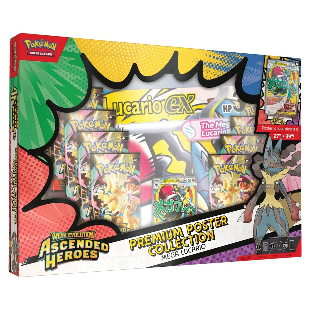 Pokémon TCG: Mega Evolution: Ascended Heroes Premium Poster Collection (Mega Lucario ex)