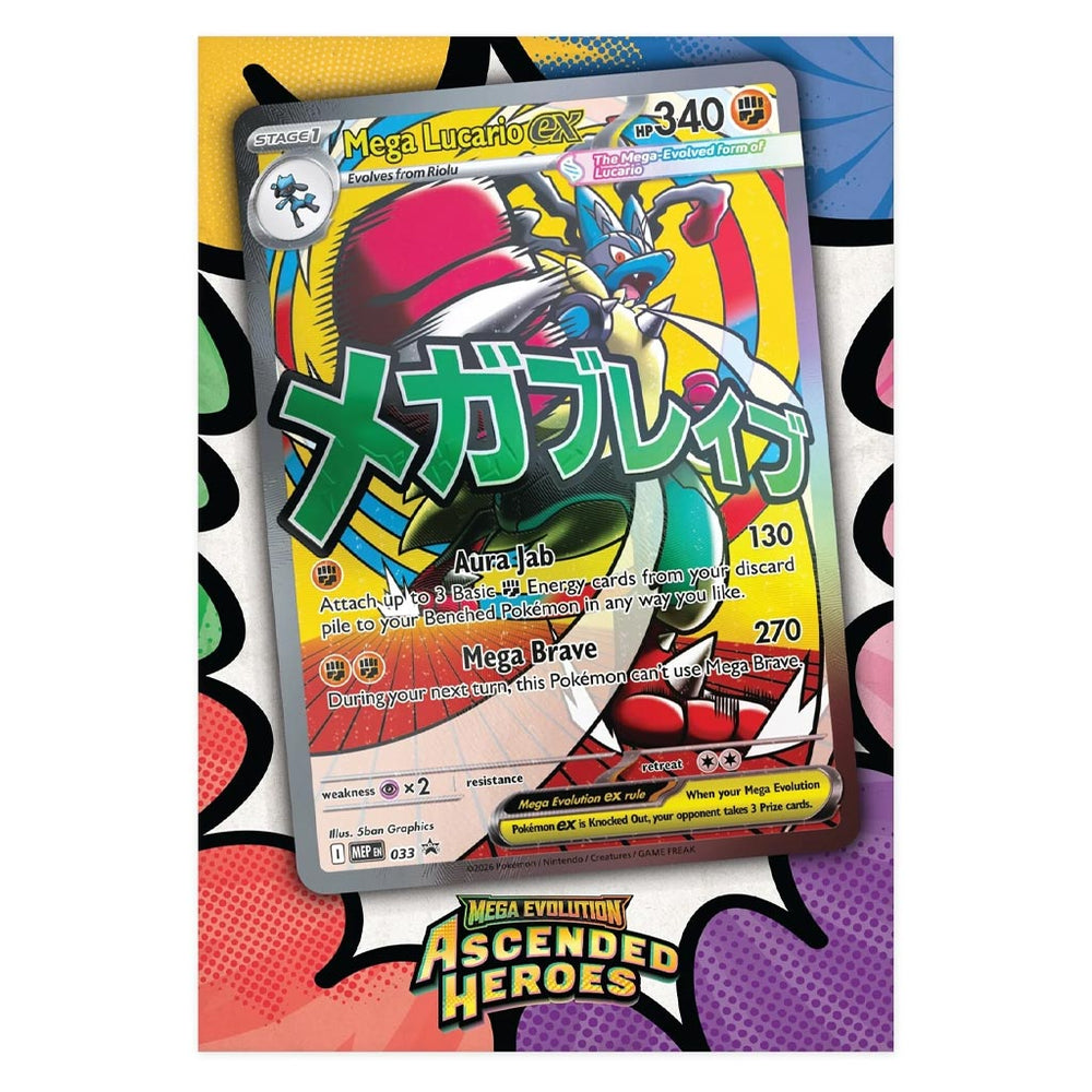 Pokémon TCG: Mega Evolution: Ascended Heroes Premium Poster Collection (Mega Lucario ex)
