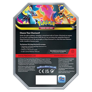 Pokémon TCG: Mega Charizard Tin (Mega Charizard X) (ESPAÑOL)