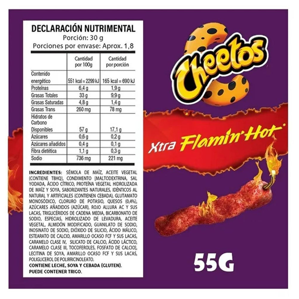 Sabritas: Cheetos Xtra Flamin' Hot 55 g